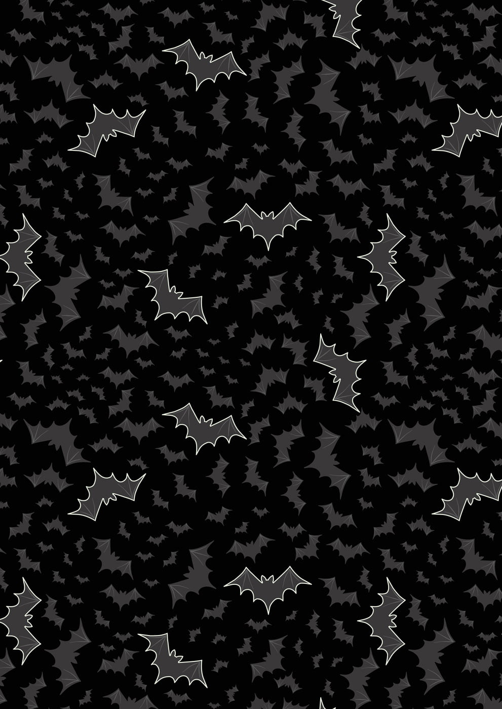 Castle Spooky. Halloween Bats Glow in the Dark. Fabric by Lewis & Irene
