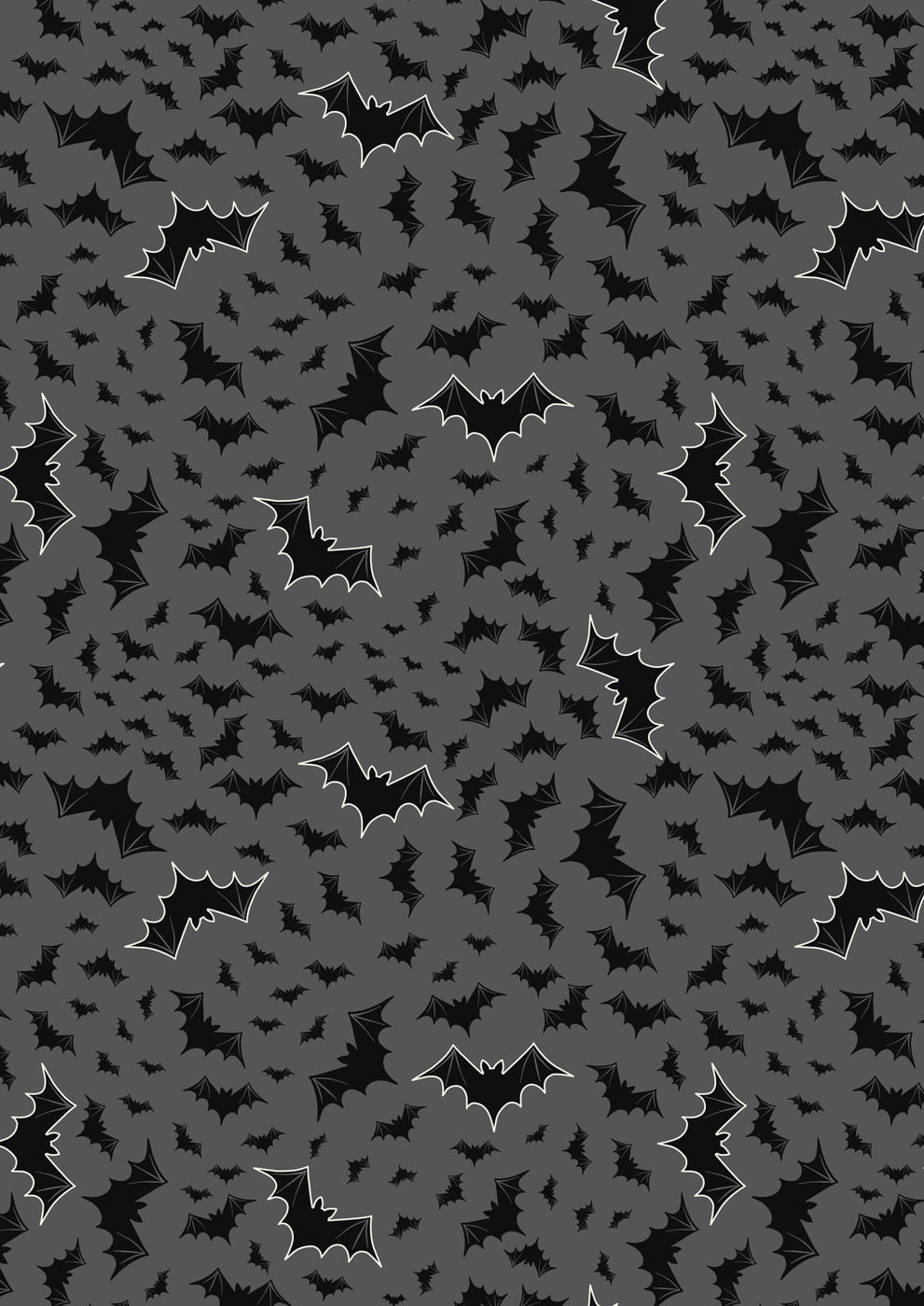 Castle Spooky. Halloween Bats Glow in the Dark. Fabric by Lewis & Irene