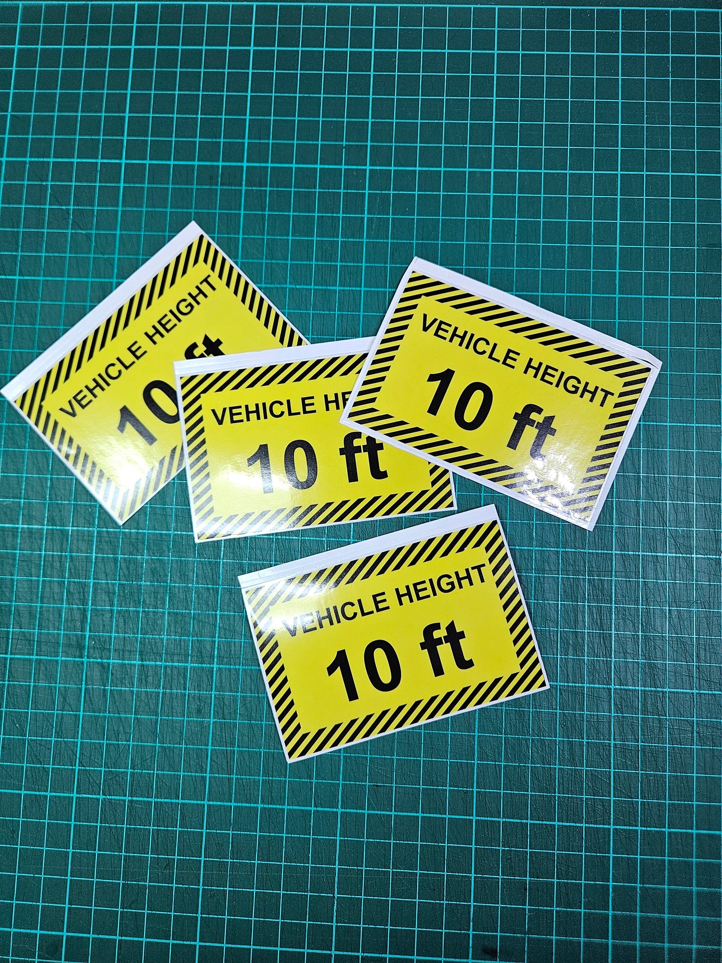 Commercial Vehicle Height Signs to place inside the cab of Commercial vehicles. White Vinyl or Transparent background & Laminated. Size 10 X 6.5 cm
